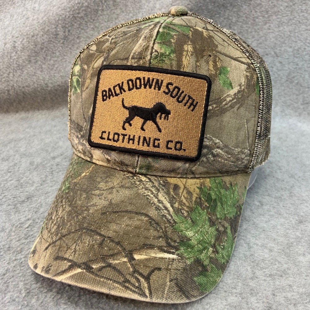 Back Down South Clothing Co. Dog Patch Mens Camo Trucker Hat Distressed OSFM